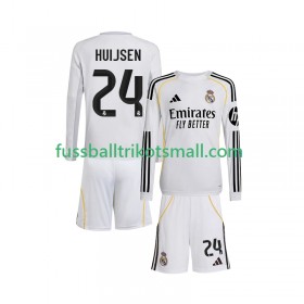 Fußballtrikots Real Madrid Huijsen 24 Kinder 2025-2026 Langarm Heimtrikotsatz kaufen